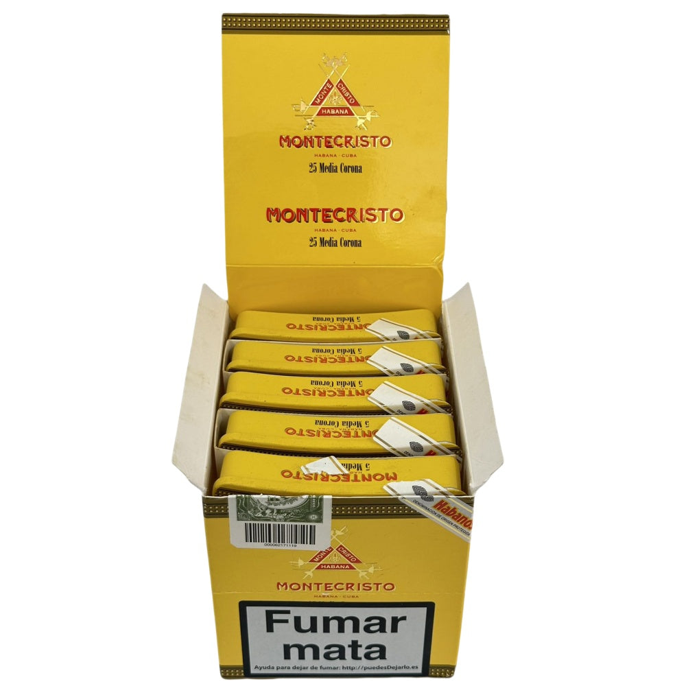 MONTECRISTOS MEDIA CORONA 25s 蒙特 半皇冠纸盒 5支×5盒 25支/盒