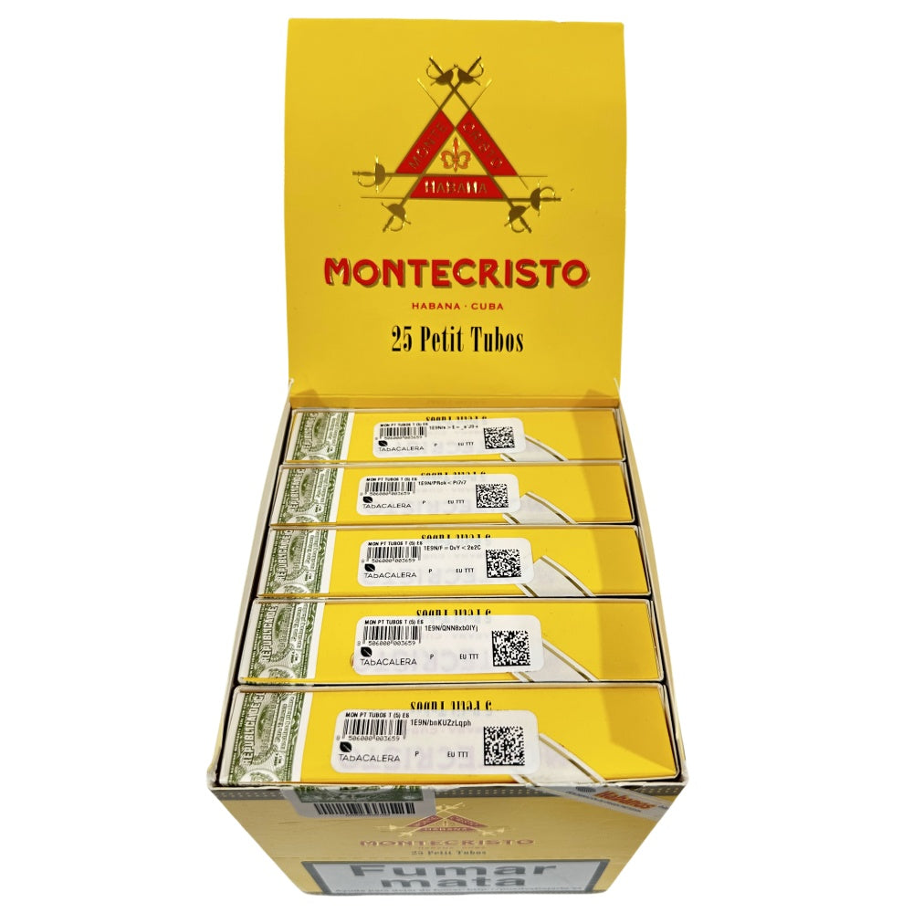 MONTECRISTOS PETIT TUBO 25s 蒙特 小铝管纸盒5支×5盒 25支/盒(澳门)