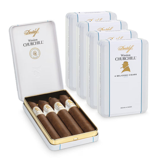 DAVIDOFF WINSTON CHURCHILL BELICOSO 20s 大卫杜夫 温斯顿 丘吉尔 小鱼雷 铁盒 4支/盒 X 5盒