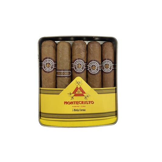 MONTECRISTOS MEDIA CORONA 5s 蒙特 半皇冠 铁盒 5支/盒