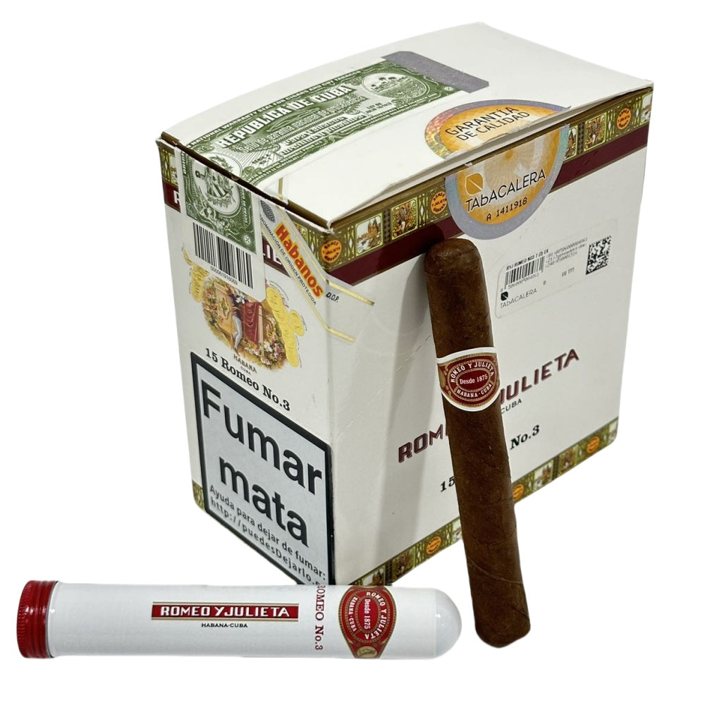 ROMEO Y JULIETA No.3 TUBO 15s 罗密欧与朱丽叶 三号纸盒铝管 15支/盒
